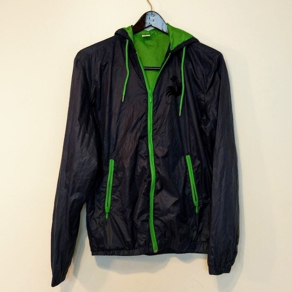 EUC Le Coq Sportif Navy Windbreaker Jacket
